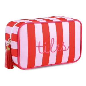 Mahjong Accessories Carry Bag Striped Polyester Zipper Pouch Tassel Embroidery Luxury Eco-Friendly Custom Logo Color Mahjong