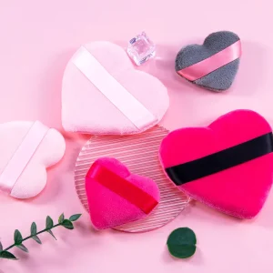 Makeup Puff Beauty Heart Cosmetic Puff Pink Puff With Ribbon