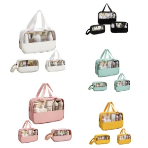 Makeup and Cosmetic Bags Multi Colors clear Transparent Make up Bag Pvc Small Travel Cosmetic Bags for Women Cosmetic
