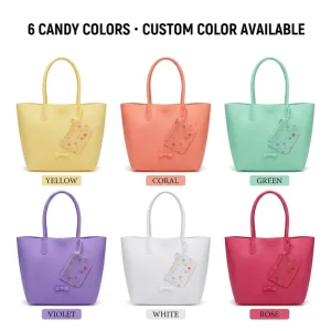 Manufacturer Custom Frosted Jelly Bag Women Waterproof PVC Tote Handbag Large Capacity OEM Private Label