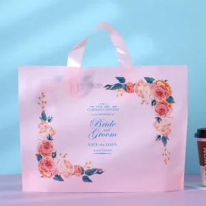 Manufacturer Custom Printed Logo Colorful Shopping Clothes Packaging Plastic Bag with Handles