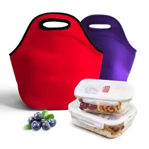 Manufacturer Customized Neoprene Lunch Bags School Worker Insulated Lunch Storage Waterproof Sublimation Print Tote Picnic Bags