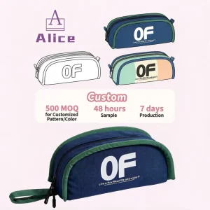 Manufacturer Customized logo Portable Stationery Bag Large Capacity Colorful Pencil Bag Multifunctional Pencil case