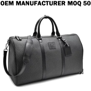 Manufacturer OEM Luxury Leather Large Capacity Travel Bag Duffel Weekender Overnight Bags Duffel Bag for Men
