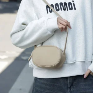 Manufacturer Supplier Minimalist Genuine Leather Women’s Single Strap ZIP Closure Small Crossbody Shoulder Bag
