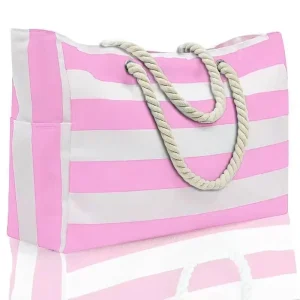 Manufacturers Custom Printed Logo Canvas Beach Bag Large Zipper Oversized Tote Bag Unisex for Women