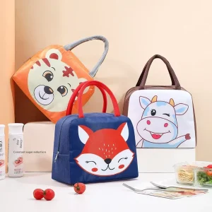 Manufacturer’s Cute Japanese Cartoon Insulated Portable Oxford Lunch Bag with Zipper Closure Rice Lunch Box Bag