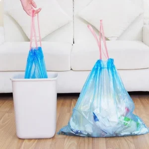Manufacturers Directly Supply Drawstring Garbage Bag Household Automatic Closing Thickened Portable Color Disposable Garbage Bag
