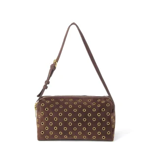 Manufacturer’s New Autumn Winter Suede Shoulder Handbag Stylish Design Studded Perforated Women’s Polyester Lining