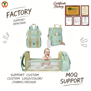Maternity Newborn Baby Bed Sleeping Bags Diaper Carrier Bag Travel Mommy Diaper Bags Custom Recycled Fabric Mommy Backpack