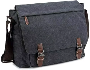 Men Retro Shoulder Bag Sling Canvas Satchel Casual Crossbody Briefcase Laptop Messenger Bag