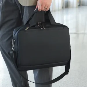 Men’s 13/15/16 Inch PU Laptop Bag Membrane Computer Briefcase Zipper Business Work Bag Shoulder Strap Bubble