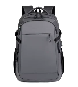 Men’s Black Business Backpack With USB And Headphone Jack Sports Style Laptop Backpack Customizable Logo Backpack