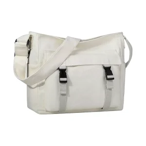 Men’s Canvas Crossbody Shoulder Bag Simple Lightweight Large Capacity Casual Travel Multi-functional Breathable