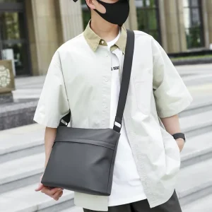 Men’s Crossbody Shoulder Bag Winter New Durable Oxford Solid Color Polyester Lining Large Capacity Urban Simplicity Korean