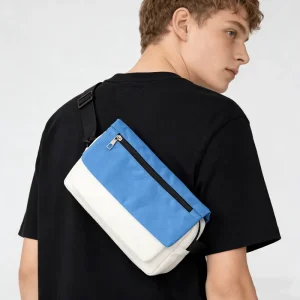 Men’s Custom Logo Fashion Crossbody Messenger Bag Durable Lightweight Waterproof Nylon Zipper Pocket for Outdoor Use