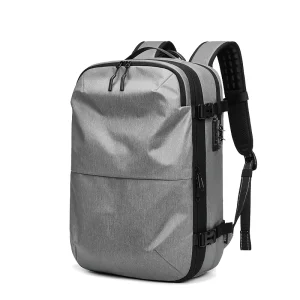 Men’s Fashion Waterproof Laptop Backpack with Zipper Closure and Polyester Lining Custom Logo Trendy Business Travel School Bag