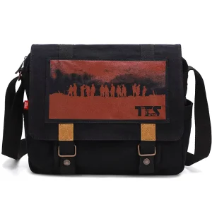Men’s High Quality Durable Lightweight Canvas Messenger Bag Zipper Closure Multi-Pocket Casual Crossbody Bag for Work Travel