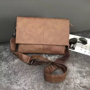 Men’s Messenger Bag Trendy Vegan Bag Waterproof Neat Casual High-Capacity Envelope Crossbody Shoulder Bag for Cool Man