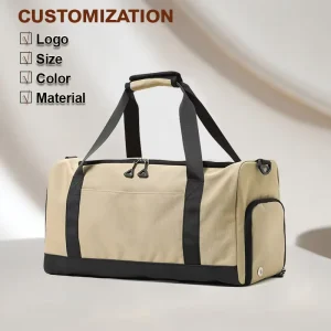 Men’s Outdoor Travel Sports Bag Canvas Duffle Gym Bag Multiple Compartments Compact