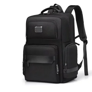 Men’s Oxford Polyester Waterproof Backpack Business Travel Leisure Large Capacity Commuting Air Cushion Harness Solid Laptop