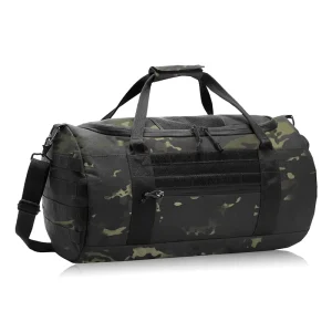 Men’s Tactical Gym Bag 40L Large Capacity Duffle Bag with Shoe Wet Compartments for Travel Camping Hiking Sports