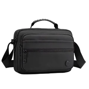 Men’s Vintage Sport Zipper Crossbody Bag Large Capacity Custom Messenger Waterproof Casual PU Nylon Fashion Shoulder Bag
