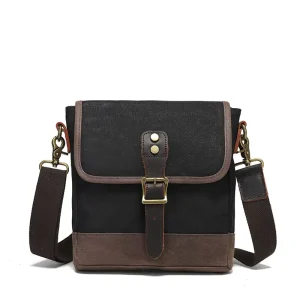 Men’s Waterproof Breathable Wax Canvas European American Vintage Cross Body Messenger Shoulder Bag Anti Theft