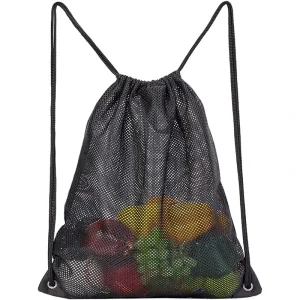 Mesh Drawstring Backpack Bag Multifunction Mesh Bag for Swimming Athletic Gym Clothes Beach Outdoor Travel Causal Backpack