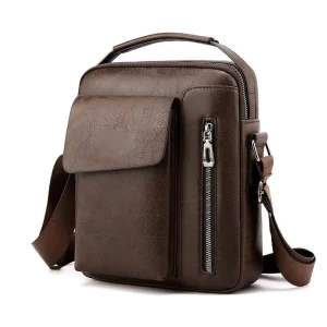 Messenger Bags for Men PU Leather Waterproof Office Business Briefcase Casual Sports Single Shoulder Bags Travel Crossbody Bags