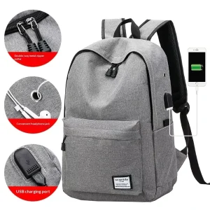 Middle School College Student Unisex Oxford Backpack Large Capacity 20-35L Korean Style Travel Fashion Computer Casual Bag USB