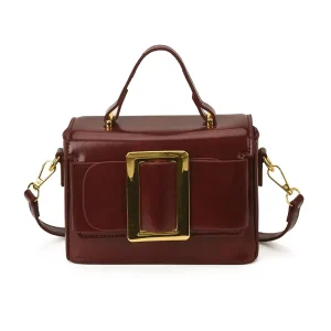 Middle Square Handbag Womens Bag PU Leather Luxurious Vintage Tote Shoulder Crossbody Styles Single Magnetic