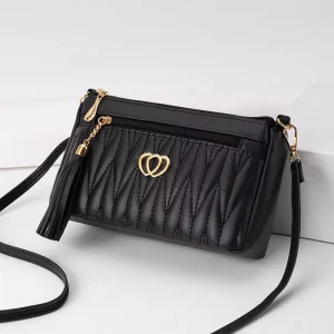 Mini Crossbody Bag Mother’s Bag Middle Aged Women’s High End PU Leather Tassel Soft Messenger Bag Leisure Travel