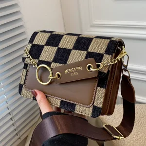 Mini PU Flap Crossbody Sling Bags for Women Handbag Simple Shoulder Bag Fabric Handbags