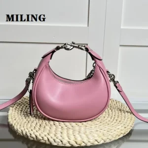 Mini Saddle shaped Crossbody Bag Ladies Evening Clutch Handbag Half Moon Zip Lightweight Removable Shoulder Strap