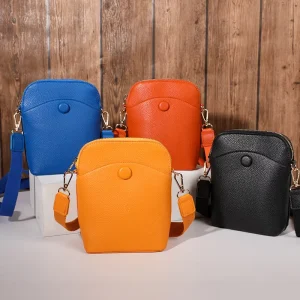 Mini Women Crossbody Bag With Adjustable Shoulder Strap Leather Cell Phone Crossbody Bag
