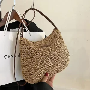 Mini Woven Bags Custom Logo Tag Strap Zipper Tote OEM Small Handwoven Bag for Retailers Low MOQ