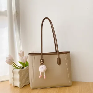 Minimalist Commuting Solid Color Retro Large-Capacity Textured Underarm Handbag and Shoulder Bag for Women