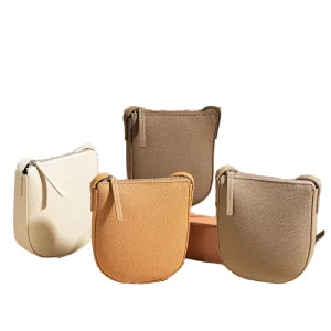 Minimalist Genuine Leather Mini Crossbody Bag Adjustable Strap Small Bucket Shoulder Purse Phone Cross Body Handbag