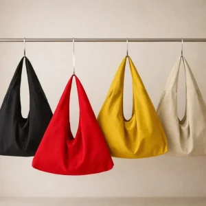 Minimalist Solid Color Hobo Shoulder Bag High Quality Soft Nylon Large Capacity Casual Tote Bag Daily Handbag for Women