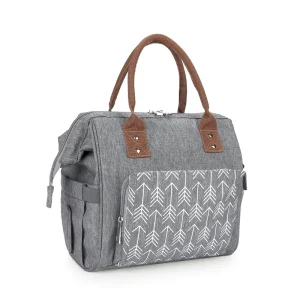 Modern Design Mummy Diaper Tote Bag Waterproof Polyester Storage Bag for Moms for Wardrobe Print Logo