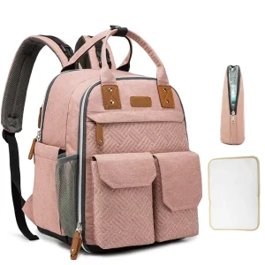 Mom Bag Large Capacity Multi pocket Backpack Multi function Waterproof Dual Shoulder Diaper Bag