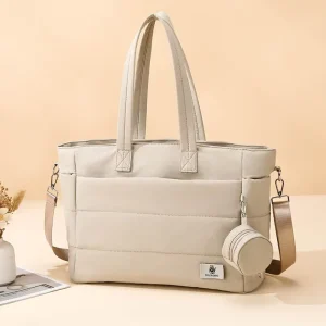 Mother Baby Tote Bag Zipper Closure Lightweight Large Capacity Insulated Baby Diaper Bag for Women