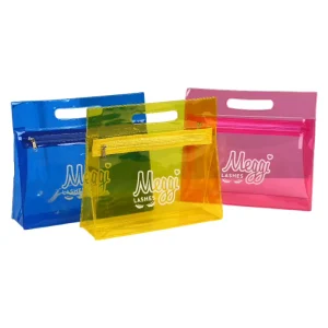 Multi Colors Neon Yellow PVC Beach Wet Zipper Tote Bag Custom Small Quantity Pink PVC Plastic Swimwear Packaging Bag