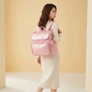 Multi Functional Customized Travel Waterproof Mommy Nappy Organizer Puffer Baby Diaper Backpack Mom Bag With Changing Pad