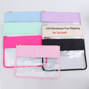 Multicolor Transparent Toiletry Makeup Bag Clear Travel Cosmetic Pouch PVC Zipper Bag