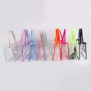 Multicolor Women Transportant Pv Clear Summer Tote Bag Waterproof Beach Bag Clear Handbags