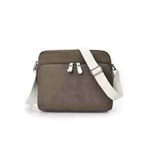 Multifunction Canvas Messenger Bag Handbag Crossbody Shoulder Bag Leisure Working Bag with Change Packets Key Ring and Headphone