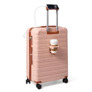 Multifunction Hard Suitcase Luggage Set with Cup Phone Holders USB Charger Expandable Travel Trolley Bags Carry on Luggage