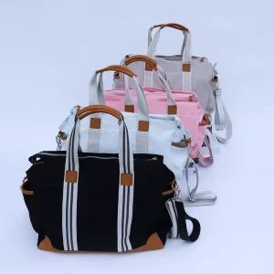 Multifunction Large Waterproof Black Canvas Daddy Nappy Canvas Large Personalized Diaper Bag Mommy Tote Canvas Nappy Diaper Bag